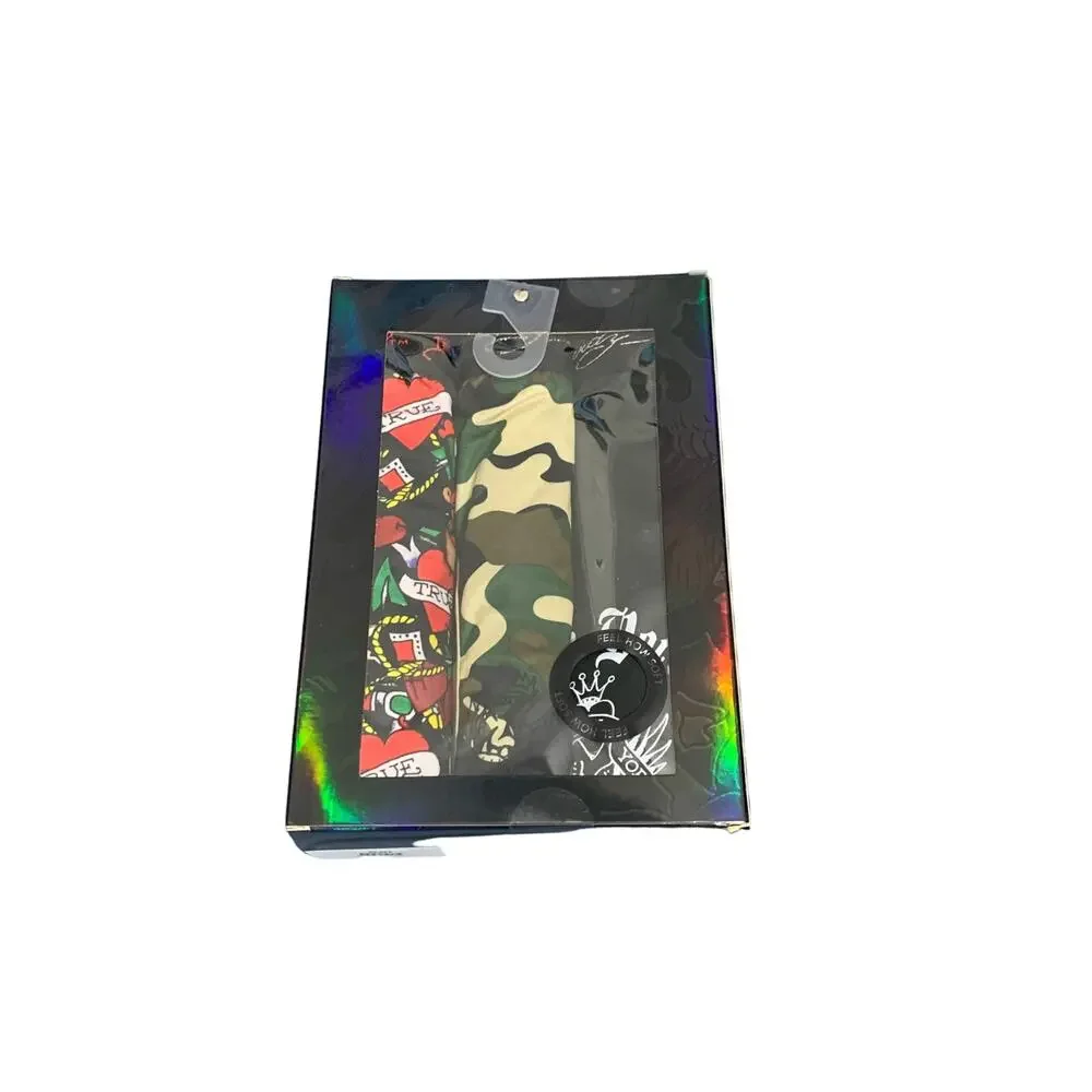 Ed Hardy Microfiber Boxer‎ Briefs Sz LG  (36-38) Camo Tattoo Skull prints NEW